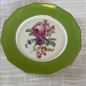 Lovely Vintage M&R France Dessert Plate, Gold Rim, Excellent Condition